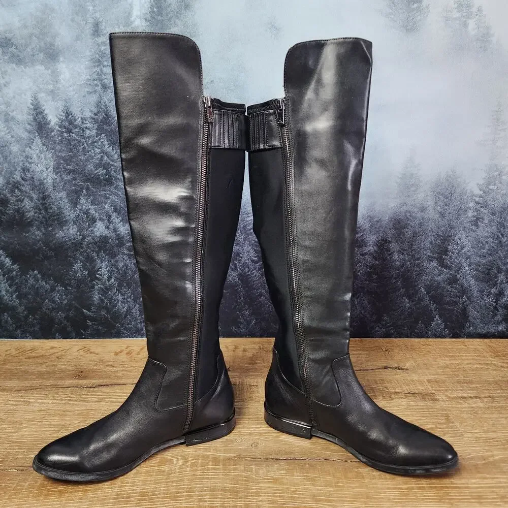 Calvin Klein Priya Over-the-Knee Black Dress Boots | Women's 6.5
